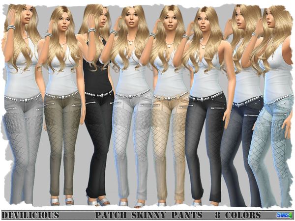 Patch Skinny Pants by Devilicious