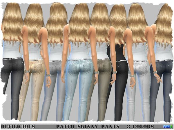 Patch Skinny Pants by Devilicious