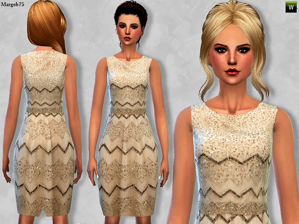 Sims 4 Sparkle Dress by Margeh-75