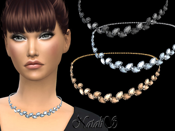 NataliS_Pear cut crystals necklace-version 2