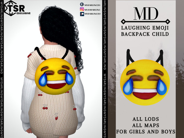 Mydarling20's laughing emoji backpack child