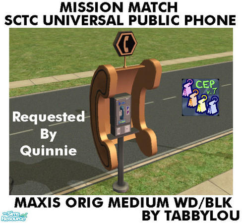 Sims 2 — TL - MM SCTCUnivPublicPhone OrigMedBlkWd by TabbyLou — Maxis Original Medium Wd with Black Accents Recolor of