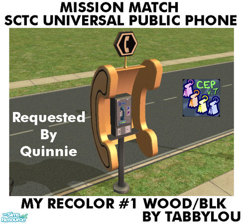 Sims 2 — TL - MM SCTCUnivPublicPhone Recolor01BlkWd by TabbyLou — My Recolor #1 Wood with Black Accents Recolor of the