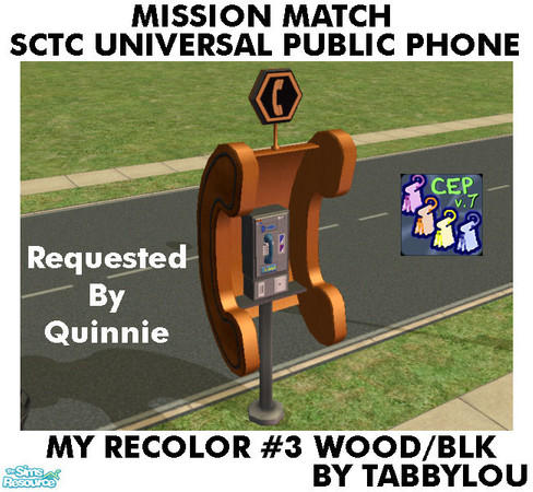 Sims 2 — TL - MM SCTCUnivPublicPhone Recolor03BlkWd by TabbyLou — My Recolor #3 Wood with Black Accents Recolor of the