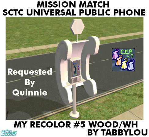 Sims 2 — TL - MM SCTCUnivPublicPhone Recolor05WhWd by TabbyLou — My Recolor #5 Wood with White Accents Recolor of the