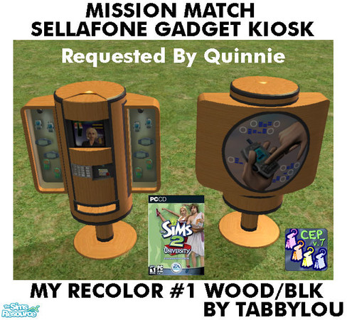 Sims 2 — TL - MM SellaphoneGadgetKiosk Recolor01BlkWd by TabbyLou — My Recolor #1 wood with Black accents Recolor of