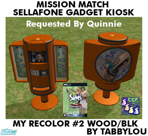Sims 2 — TL - MM SellaphoneGadgetKiosk Recolor02BlkWd by TabbyLou — My Recolor #2 wood with Black accents Recolor of