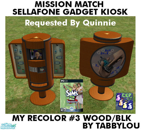 Sims 2 — TL - MM SellaphoneGadgetKiosk Recolor03BlkWd by TabbyLou — My Recolor #3 wood with Black accents Recolor of