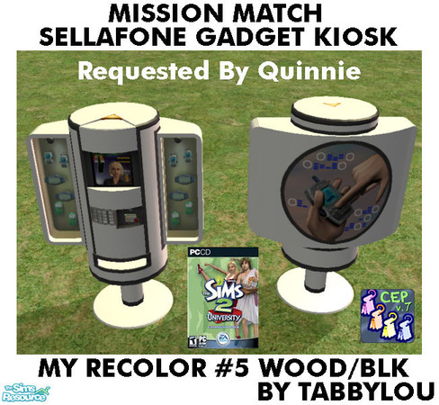 Sims 2 — TL - MM SellaphoneGadgetKiosk Recolor05BlkWd by TabbyLou — My Recolor #5 wood with Black accents Recolor of