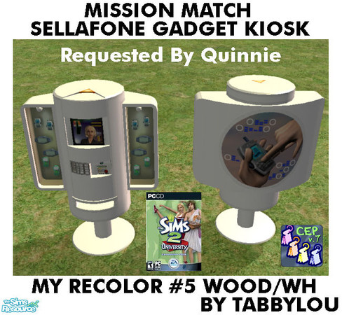 Sims 2 — TL - MM SellaphoneGadgetKiosk Recolor05WhWd by TabbyLou — My Recolor #5 wood with White accents Recolor of