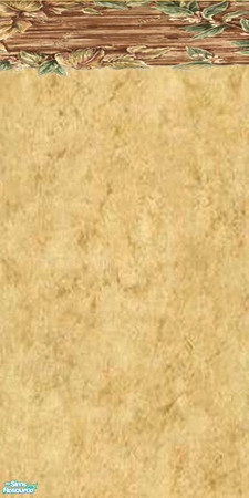 Sims 2 — Tuscan Wall 3 by TJA — Tuscan base wall with a dark wood board at the top.