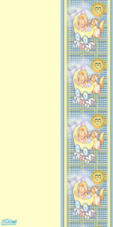 Sims 2 — cute baby 3 by skinflin — yellow pastel wall with baby runner right side, for the nursery.