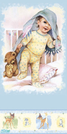 Sims 2 — peekaboo baby by skinflin — cute wall for the nursery