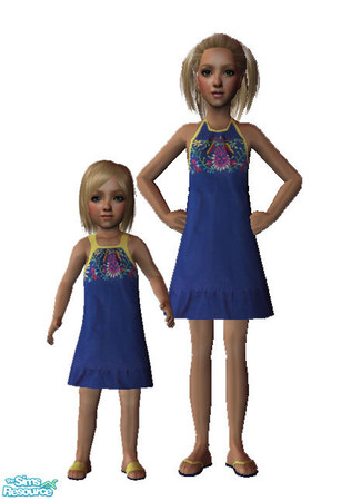 Sims 2 — Sister Set 1 by giasims — Sister dress set