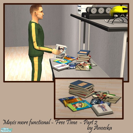 Sims 2 — MMF - Free Time - Decorative Books As Working Bookcase by AnoeskaB — The Free Time decorative books as real