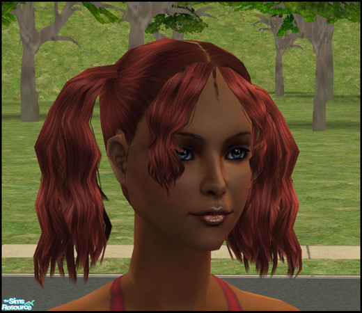 Sims 2 — Curly Pigtails - Strawberry by sim_man123 — Strawberry recolor of my Curly Pigtails. 