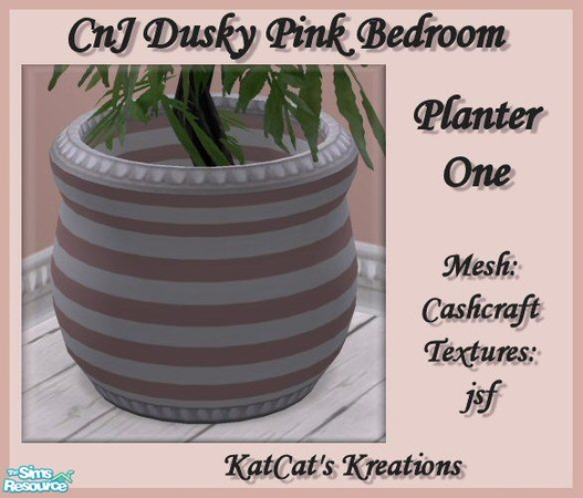 Sims 2 — CnJ Dusky Pink Bedroom - Planter One by KatCat — Recolor of Cashcraft\'s \"Vintage Charm Bedroom - Planter
