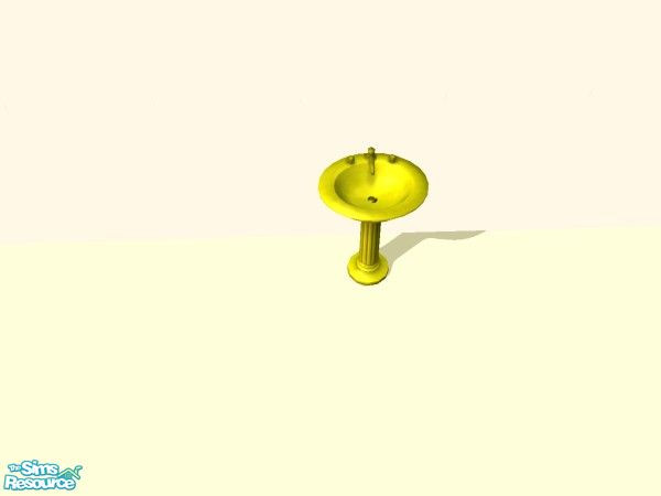 Sims 2 — Sink Recolours - Yellow by simonandy — A recolour of the Victorian vanity pedestal sink with both clean and