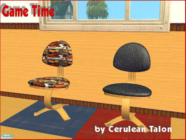Sims 2 — Game Time Sports Club - Sports Desk Chair by Cerulean Talon — Vivid colors make this exciting theme a must for