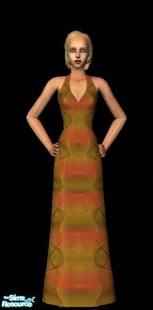 Sims 2 — Beige Stone Dress by briachant — Beige Stone Dress