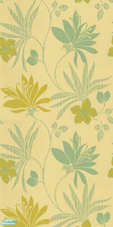 Sims 2 — Foliage by Ses — A beige wallpaper decorated by leafy foliage