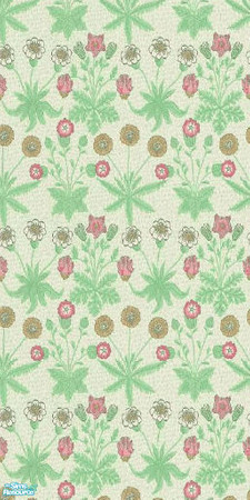 Sims 2 — Daisy Cluster by Ses — A beige wallpaper with outbursts of flowers