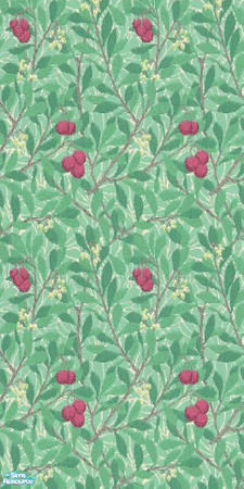 Sims 2 — Spring Cherries by Ses — Spring wallpaper of cherries in a bush