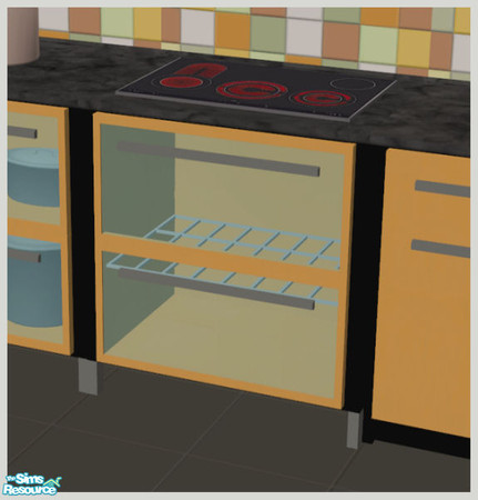 Sims 2 — Constance Kitchen - Yellow - Stove by Elize-37sims — Fully animated stove top and oven.