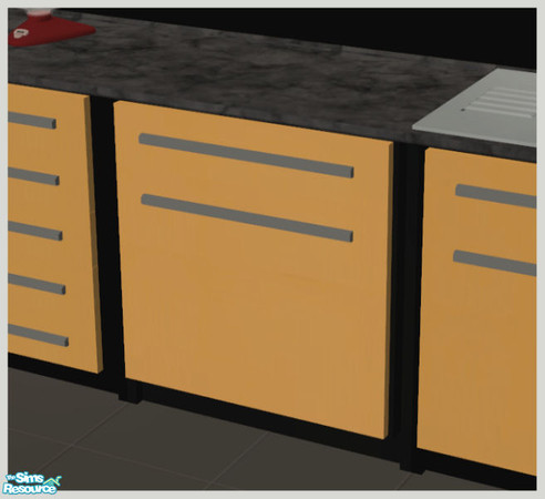 Sims 2 — Constance Kitchen - Yellow - Dishwasher by Elize-37sims — Fully animated.