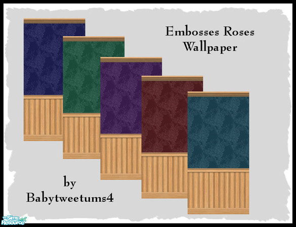 Sims 2 — Embossed Roses Wallpaper by babytweetums4 — This is a Maxis re-color wallpaper done in an Embossed Rose Pattern.