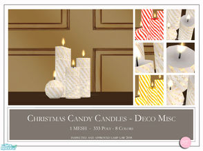 Sims 2 — Christmas Candy Candles by DOT — Christmas Candy Candles. 1 Mesh Plus Recolors. Sims 2 by DOT of The Sims