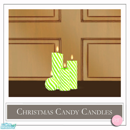 Sims 2 — Christmas Candy Candles Green by DOT — Christmas Candy Candles Green. 1 Mesh Plus Recolors. Sims 2 by DOT of The