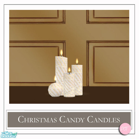 Sims 2 — Christmas Candy Candles Old White by DOT — Christmas Candy Candles Old White. 1 Mesh Plus Recolors. Sims 2 by