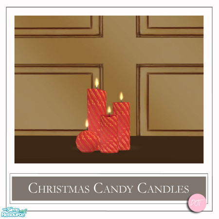 Sims 2 — Christmas Candy Candles Old Red by DOT — Christmas Candy Candles Old Red. 1 Mesh Plus Recolors. Sims 2 by DOT of