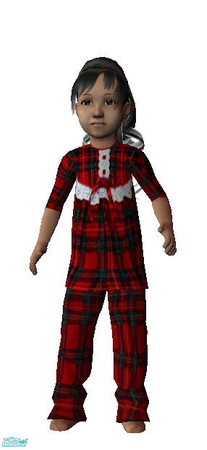 Sims 2 — Christmas Plaid - Toddler Flannel by kollens — A Flannel Pj.