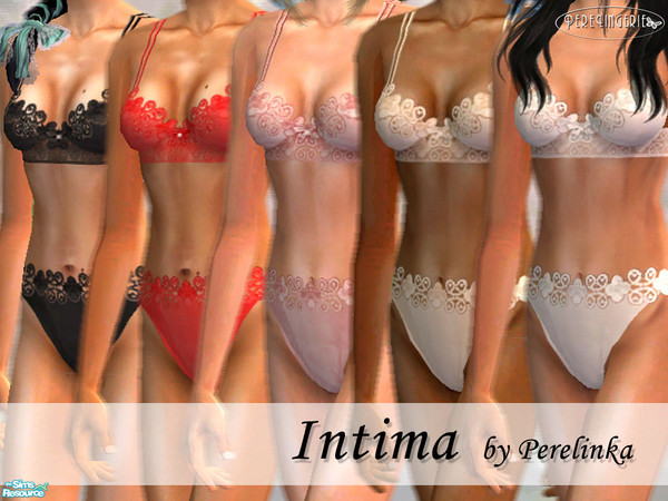 Sims 2 — INTIMA by perelinka — Simple undies for everyday in most popular colors: white, beige, pink, red and black.