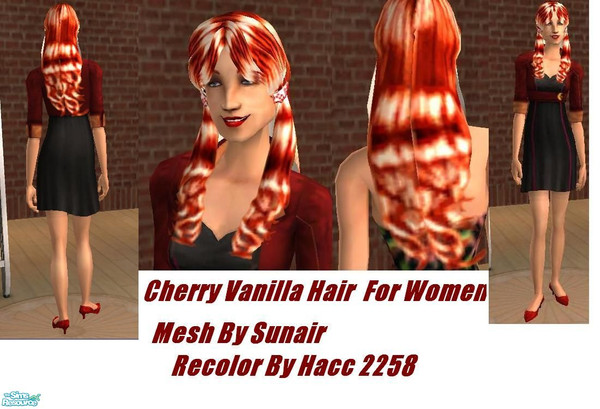 Sims 2 — Ladies Cherry Vanilla Hair by hacc2258 — Cherry Vanilla Hair,as sweet as the ice cream Enjoy.Available Young