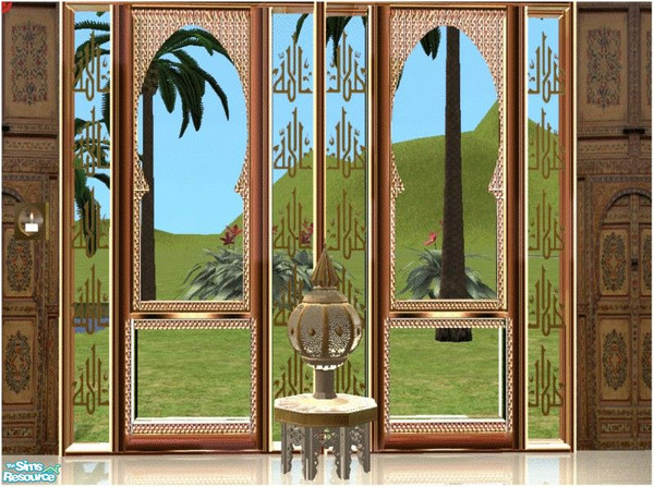 Sims 2 — Morjana windows and doors - brown frame by kibanahnah — this will recolor both window and arch