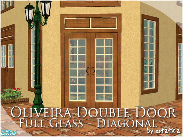 Sims 2 — Oliveira Double Door - Full Glass - Diagonal by estatica — Diagonal version of the Oliveira Double Door - Full