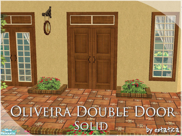 Sims 2 — Oliveira Double Door - Solid by estatica — This elegant door was made to last and, of course, to blend perfectly