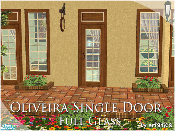 Sims 2 — Oliveira Single Door - Full Glass by estatica — This elegant door was made to last and, of course, to blend