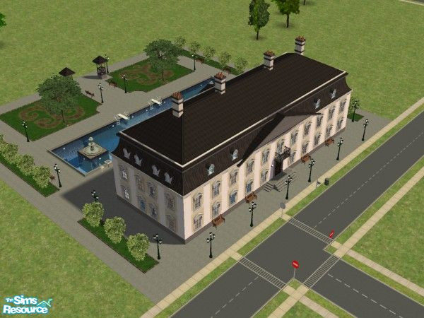 Sims 2 — Schloss Friedrichsfelde by garbuckle3000 — A recreation of Schloss Friedrichsfelde in Berlin (minus the red tile