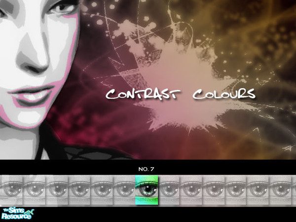 Sims 2 — Contrast Colours Eyeshadow - No. 07 by kyna987 — Individual contrasting eyeshadow colour. Have fun!
