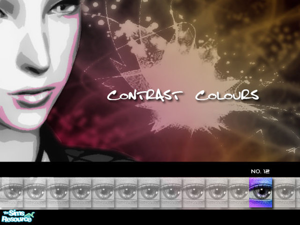 Sims 2 — Contrast Colours Eyeshadow - No. 12 by kyna987 — Individual contrasting eyeshadow colour. Have fun!