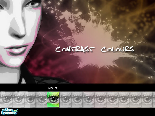Sims 2 — Contrast Colours Eyeshadow - No. 05 by kyna987 — Individual contrasting eyeshadow colour. Have fun!