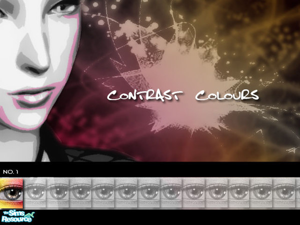 Sims 2 — Contrast Colours Eyeshadow - No. 01 by kyna987 — Individual contrasting eyeshadow colour. Have fun!