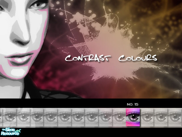 Sims 2 — Contrast Colours Eyeshadow - No. 15 by kyna987 — Individual contrasting eyeshadow colour. Have fun!