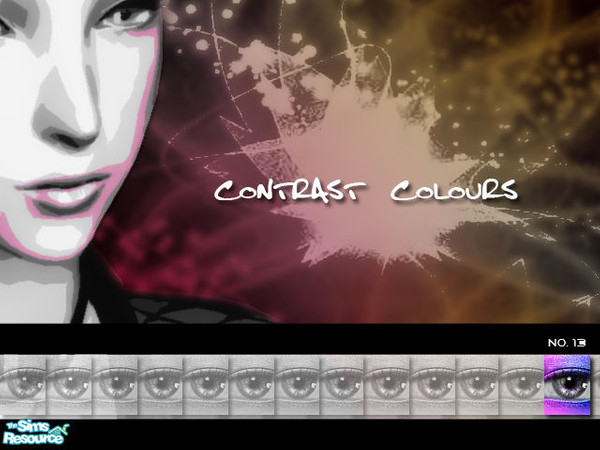 Sims 2 — Contrast Colours Eyeshadow - No. 13 by kyna987 — Individual contrasting eyeshadow colour. Have fun!