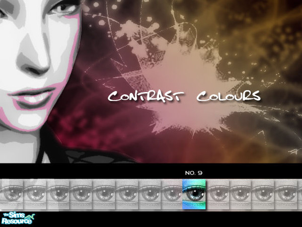 Sims 2 — Contrast Colours Eyeshadow - No. 09 by kyna987 — Individual contrasting eyeshadow colour. Have fun!