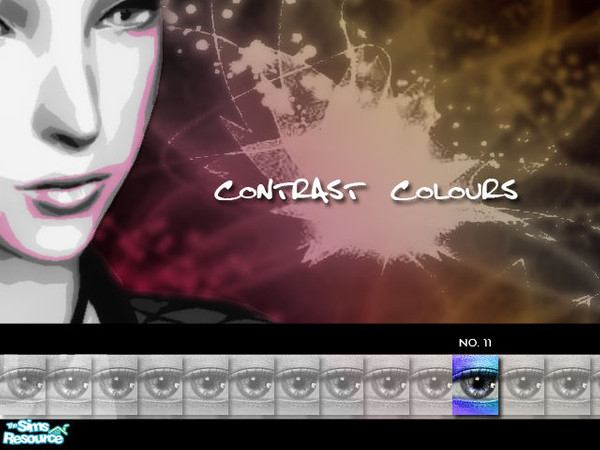 Sims 2 — Contrast Colours Eyeshadow - No. 11 by kyna987 — Individual contrasting eyeshadow colour. Have fun!